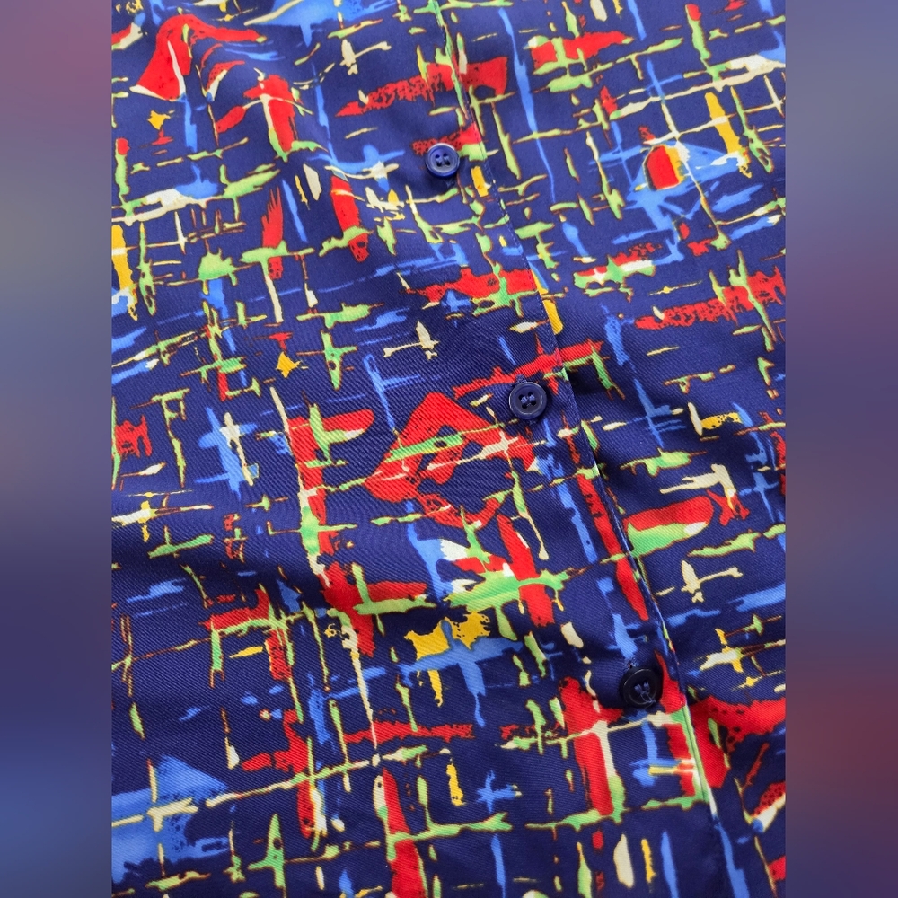 Notations Multicolor Abstract Blouse - Picture 4 of 6